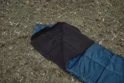 Спальний мішок з флісом ЗИМА (ковдра з капюшоном), Синій, ширина 90 см