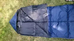 Спальний мішок ЗИМА (ковдра з капюшоном), Синій, ширина 100 см