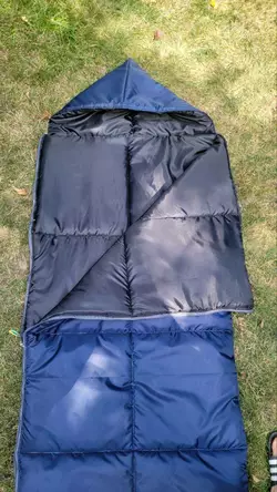 Спальний мішок ЛІТО (ковдра з капюшоном), Синій, ширина 73 см