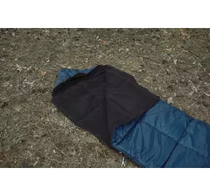 Спальний мішок з флісом ЗИМА (ковдра з капюшоном), Синій, ширина 73 см