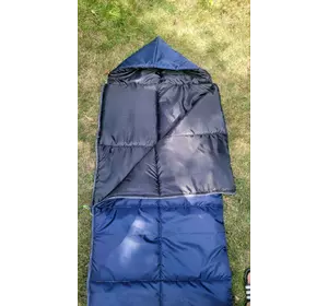 Спальний мішок ЛІТО (ковдра з капюшоном), Синій, ширина 90 см
